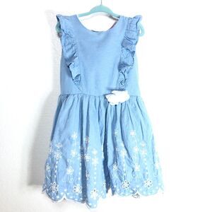 Little Lass Blue Dress With White Flowers Girls Toddler Size 5